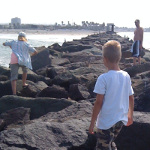 Kristopher Lauchner with Sage Capuano, at beach in San Diego