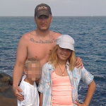 Kristopher Lauchner with Sage Capuano, at beach in San Diego