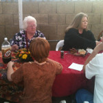 Desiree's extended family having a backyard dinner